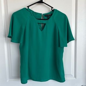Banana Republic Green Flowy Shirt, XS petite